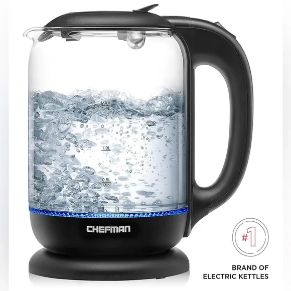 Chefman Electric Glass Kettle with LED Lights - Picture 2 of 4